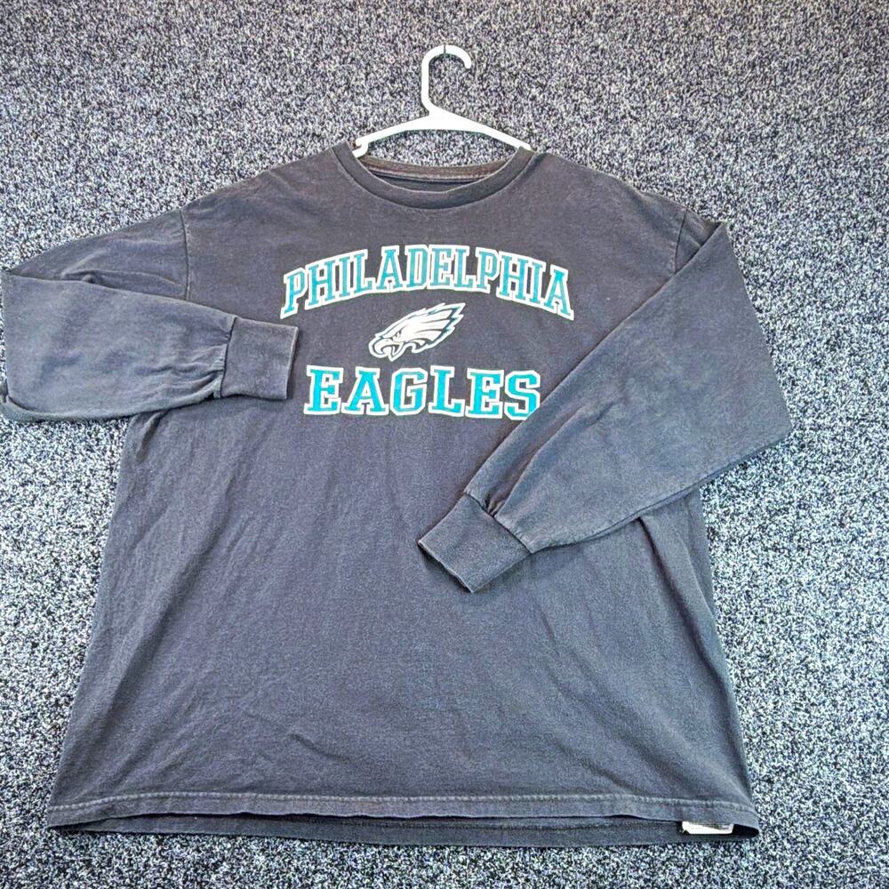 NFL Team Apparel Philadelphia Eagles NFL Football Long Sleeve Shirt Black, XL